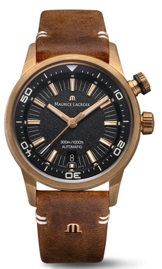  Shop Authentic Maurice Lacroix Pontos Diver Limited Edition Black Dial Brown Leather Strap Watch For Men - PT6248-BRZ01-330-3 - Luxxuri
