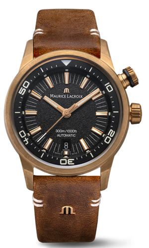  Shop Authentic Maurice Lacroix Pontos Diver Limited Edition Black Dial Brown Leather Strap Watch For Men - PT6248-BRZ01-330-3 - Luxxuri