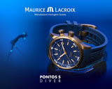  Shop Authentic Maurice Lacroix Pontos Divers Limited Edition Blue Dial Blue Leather Strap Watch For Men - PT6248-BRZ0B-430-4 - Luxxuri