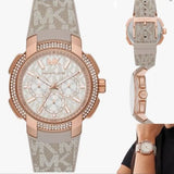  Shop Authentic Michael Kors Sidney Chronograph White Dial Beige Leather Strap Watch For Women - MK6949 - Luxxuri