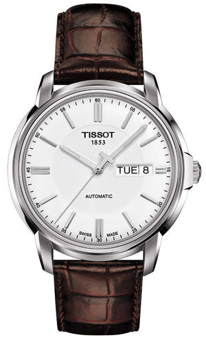  Shop Authentic Tissot Automatics III Steel White Dial Brown Leather Strap Watch For Men - T065.430.16.031.00 - Luxxuri