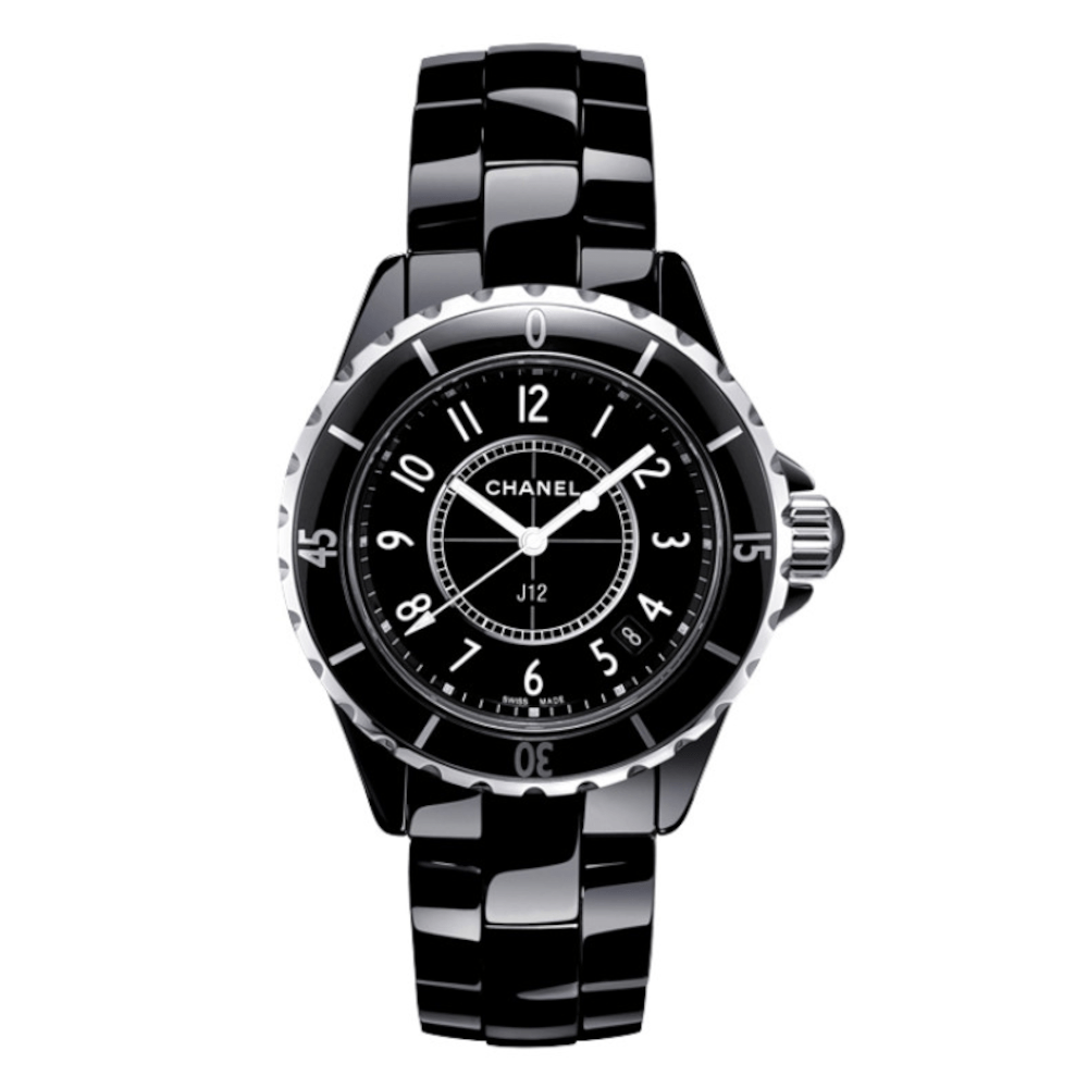  Shop Authentic Chanel J12 Quartz Ceramic Black Dial Black Steel Strap Watch for Women - J12 H0682 - Luxxuri