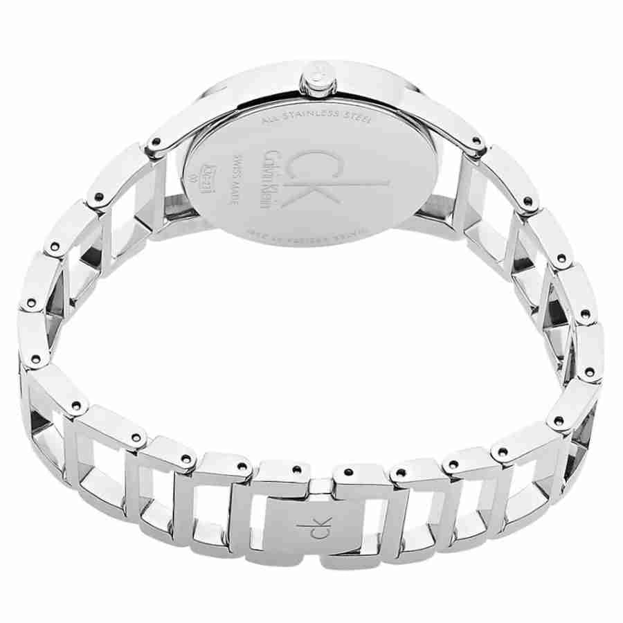  Shop Authentic Calvin Klein Stately White Dial Silver Steel Strap Watch for Women - K3G23126 - Luxxuri