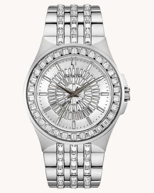  Shop Authentic Bulova Phantom Crystal Silver Dial Silver Steel Strap Watch for Men - 96A236 - Luxxuri
