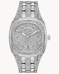 Bulova Phantom Swarovski Crystal Pave Silver Dial Silver Steel Strap Watch for Men - 98B296
