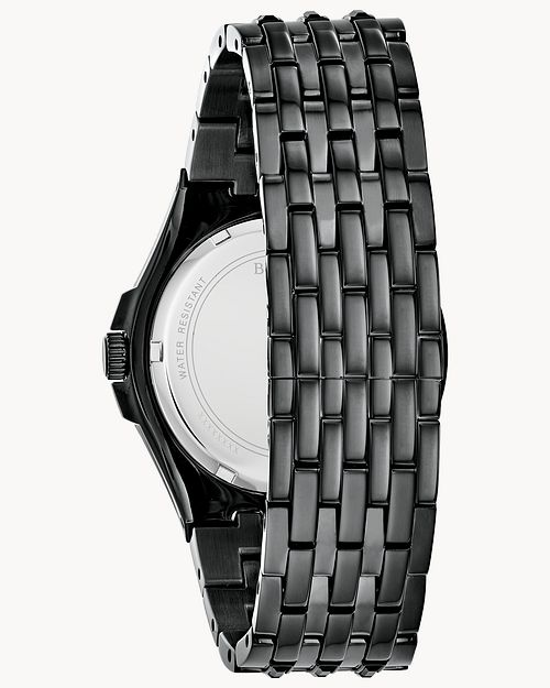  Shop Authentic Bulova Crystal Collection Phantom Black Dial Black Steel Strap Watch for Men - 98A240 - Luxxuri