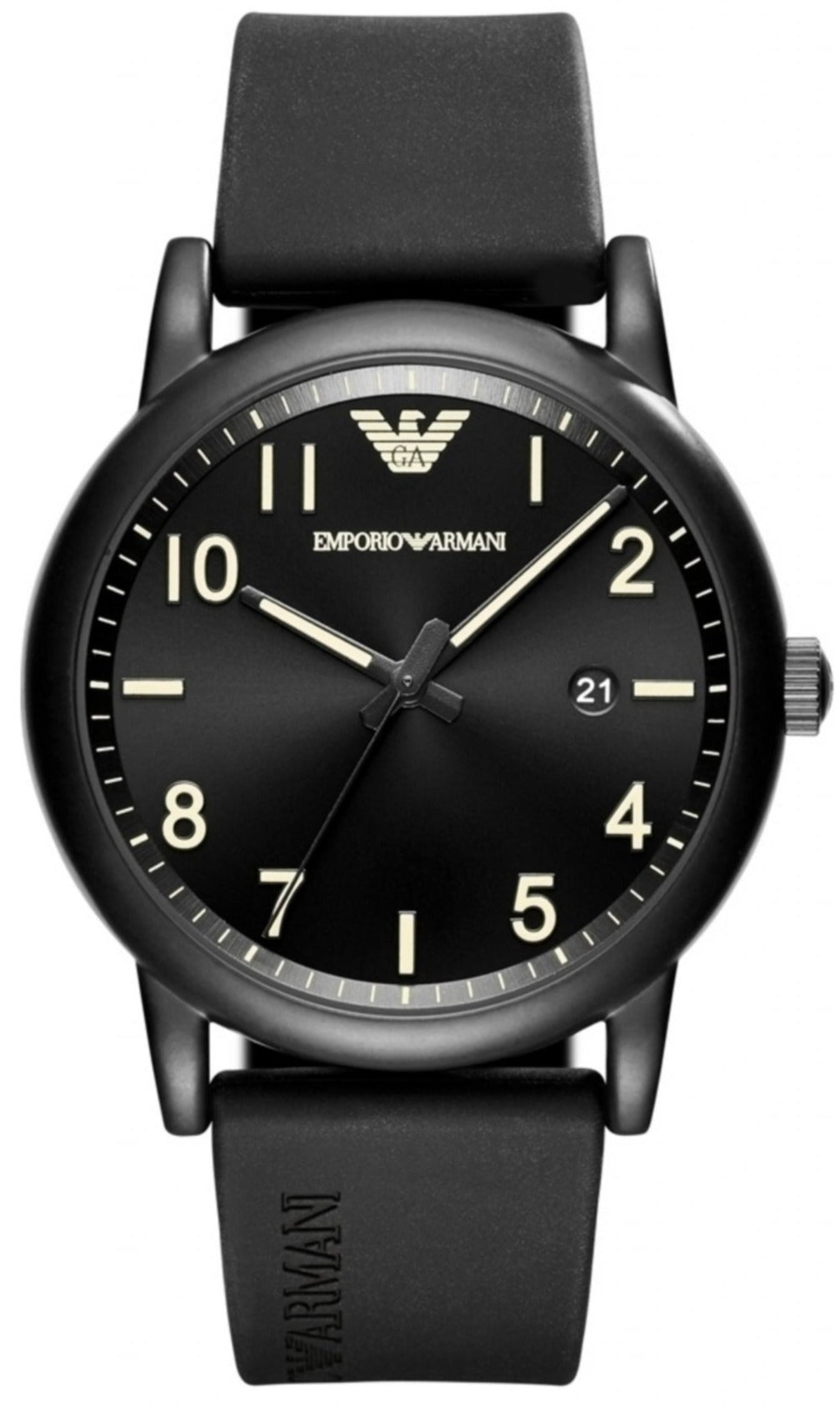  Shop Authentic Emporio Armani Luigi Quartz Black Dial Black Silicon Strap Watch For Men - AR11071 - Luxxuri
