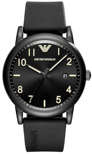  Shop Authentic Emporio Armani Luigi Quartz Black Dial Black Silicon Strap Watch For Men - AR11071 - Luxxuri