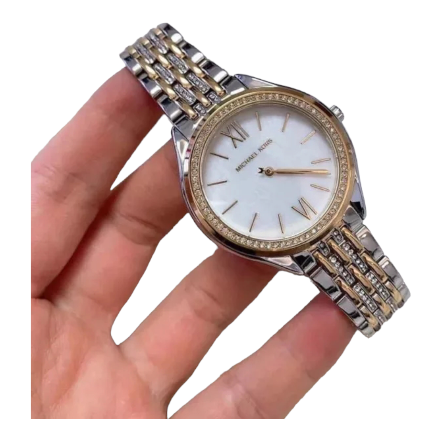  Shop Authentic Michael Kors Mindy Three Hand White Dial Two Tone Steel Strap Watch For Women - MK7084 - Luxxuri