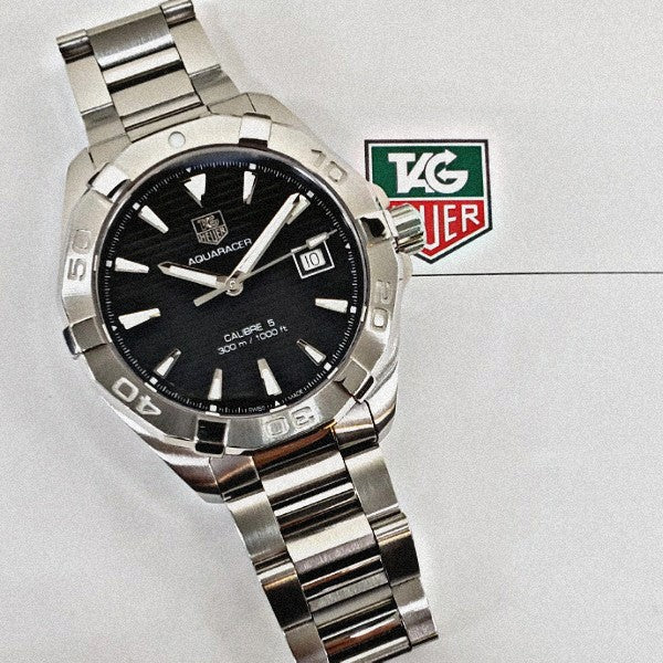  Shop Authentic Tag Heuer Aquaracer Automatic Black Dial Silver Steel Strap Watch for Men - WAY2110.BA0928 - Luxxuri