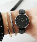  Shop Authentic Daniel Wellington Classic Petite Sheffield Black Dial Black Leather Strap Watch For Women - DW00100236 - Luxxuri