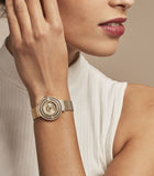  Shop Authentic Guess Dream Quartz Gold Dial Gold Mesh Strap Watch For Women - GW0550L2 - Luxxuri