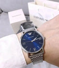  Shop Authentic Emporio Armani Kappa Quartz Blue Dial Silver Steel Strap Watch For Men - AR80010 - Luxxuri