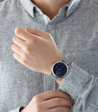  Shop Authentic Emporio Armani Luigi Quartz Blue Dial Silver Mesh Bracelet Watch For Men - AR11230 - Luxxuri