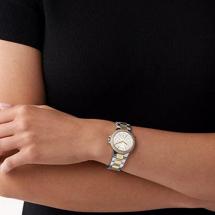  Shop Authentic Michael Kors Camille Multifunction Silver Dial Two Tone Steel Strap Watch For Women - MK6982 - Luxxuri