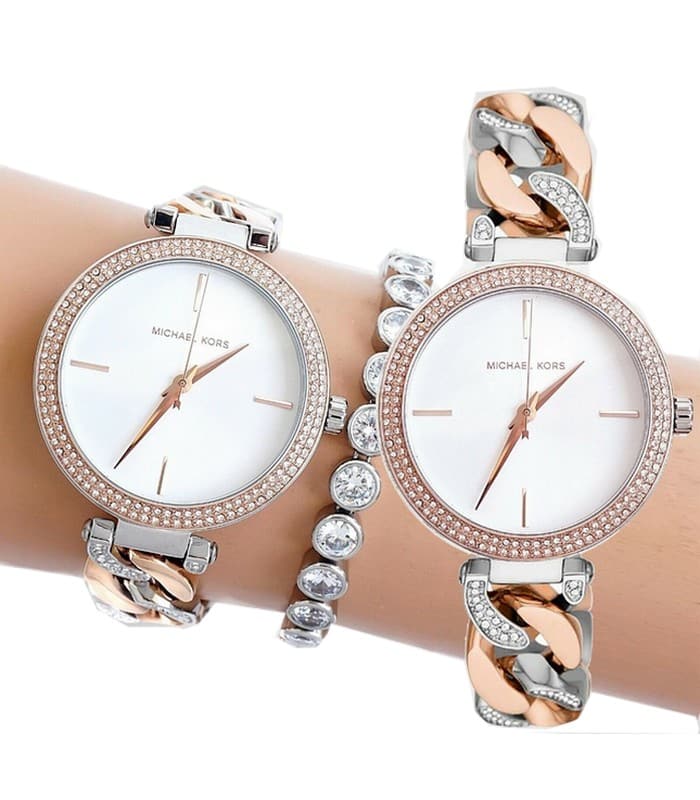  Shop Authentic Michael Kors Catelyn Quartz Silver Dial Two Tone Steel Strap Watch For Women - MK4634 - Luxxuri