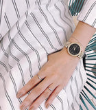  Shop Authentic Michael Kors Mini Darci Quartz Black Dial Gold Steel Strap Watch For Women - MK3738 - Luxxuri