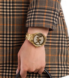  Shop Authentic Michael Kors Runway Mercer Crystals Gold Dial Gold Steel Strap Watch For Women - MK6714 - Luxxuri