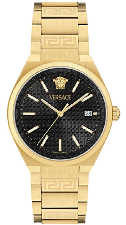  Shop Authentic Versace V-Auria Quartz Black Dial Gold Steel Strap Watch for Men - VE0F00525 - Luxxuri