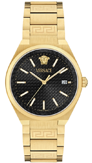  Shop Authentic Versace V-Auria Quartz Black Dial Gold Steel Strap Watch for Men - VE0F00525 - Luxxuri