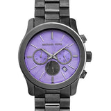  Shop Authentic Michael Kors Runway Chronograph Purple Dial Black Steel Strap Watch For Women - MK5954 - Luxxuri