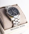  Shop Authentic Michael Kors Hunger Stop 100 Series Navy Blue Dial Silver Steel Strap Watch for Women - MK5814 - Luxxuri