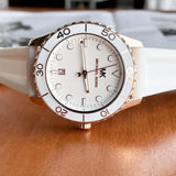  Shop Authentic Michael Kors Runway Quartz White Dial White Rubber Strap Watch For Women - MK6853 - Luxxuri