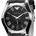  Shop Authentic Emporio Armani Valente Black Dial Black Leather Strap Watch For Men - AR0643 - Luxxuri