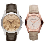  Shop Authentic Emporio Armani Valente Analog Beige Dial Beige Leather Strap Watch For Men - AR1667 - Luxxuri