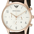  Shop Authentic Emporio Armani Beta Chronograph White Dial Brown Leather Strap Watch For Men - AR1916 - Luxxuri