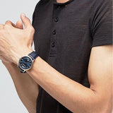  Shop Authentic Emporio Armani Renato Analog Blue Dial Black Leather Strap Watch For Men - AR2506 - Luxxuri