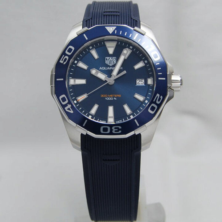  Shop Authentic Tag Heuer Aquaracer Blue Dial Blue Rubber Strap Watch for Men - WAY111C.FT6155 - Luxxuri