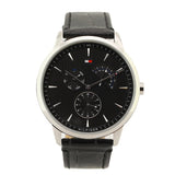  Shop Authentic Tommy Hilfiger Brad Chronograph Black Dial Black Leather Strap Watch For Men - 1710391 - Luxxuri