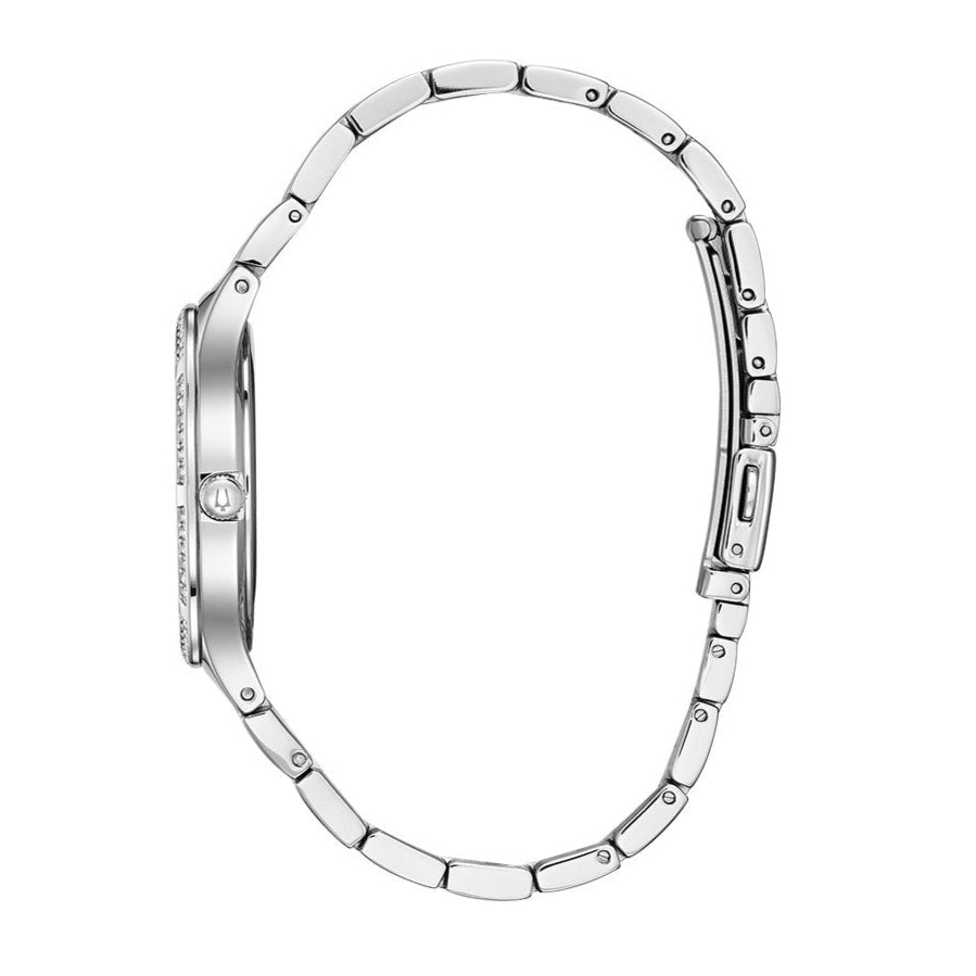  Shop Authentic Bulova Crystal Collection Mother of Pearl Dial Silver Steel Strap Watch for Women - 96L263 - Luxxuri