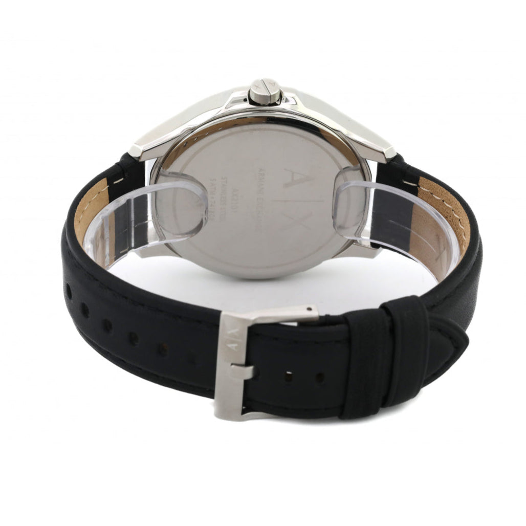  Shop Authentic Armani Exchange Hampton Chronograph Black Dial Black Leather Strap Watch For Men - AX2101 - Luxxuri