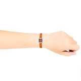  Shop Authentic Gucci G-Frame Square Mother of Pearl Orange Dial Orange Leather Strap Watch For Women - YA128532 - Luxxuri