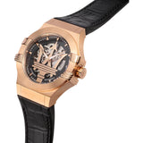  Shop Authentic Maserati Potenza Automatic Rose Gold Dial Black Leather Strap Watch For Men - R8821108002 - Luxxuri