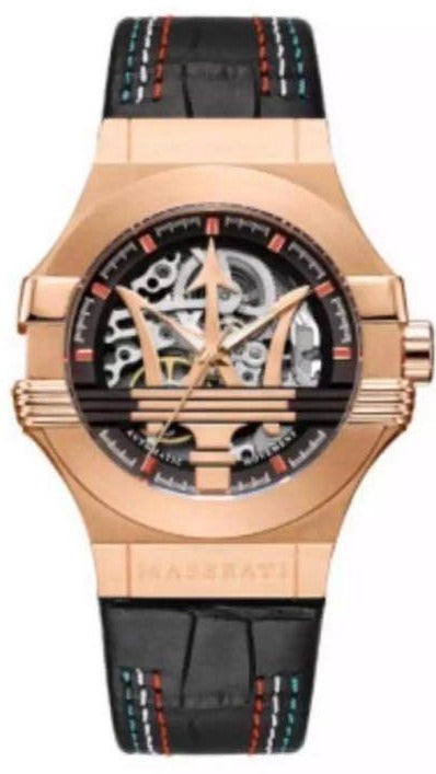  Shop Authentic Maserati Potenza Skeleton Limited Edition Dial Black Strap Watch For Men - R8821108026 - Luxxuri