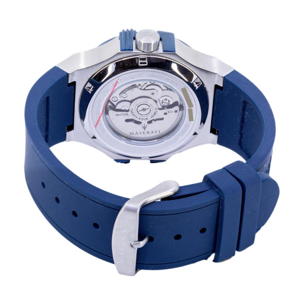  Shop Authentic Maserati Potenza Skeleton Dial Quartz Blue Silicon Watch For Men - R8821108028 - Luxxuri