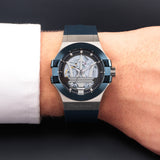  Shop Authentic Maserati Potenza Automatic Skeleton Dial Blue Rubber Strap Watch For Men - R8821108035 - Luxxuri