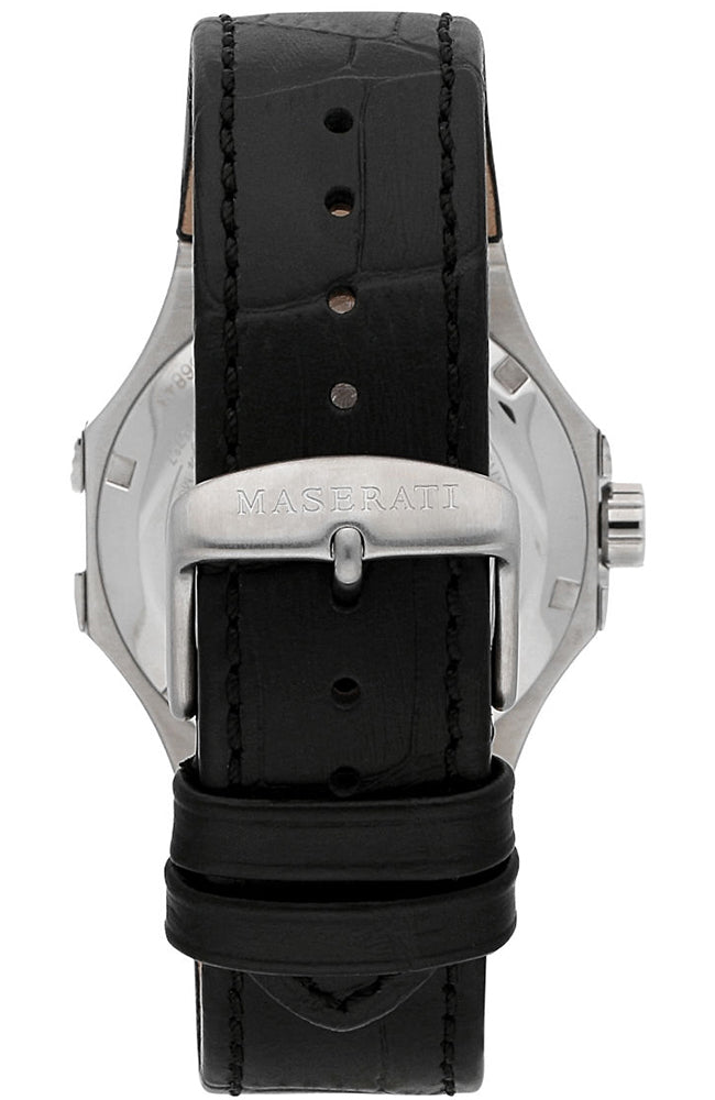  Shop Authentic Maserati Potenza Automatic Black Dial Black Leather Strap Watch For Men - R8821108038 - Luxxuri