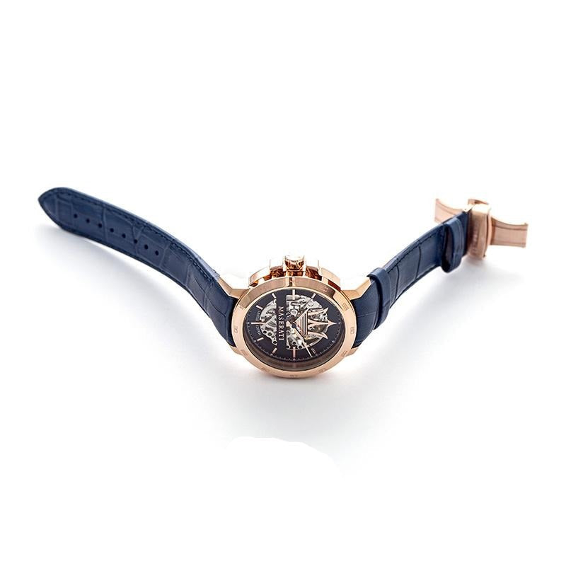  Shop Authentic Maserati Automatic Blue Dial Blue Leather Strap Watch For Men - R8821119005 - Luxxuri