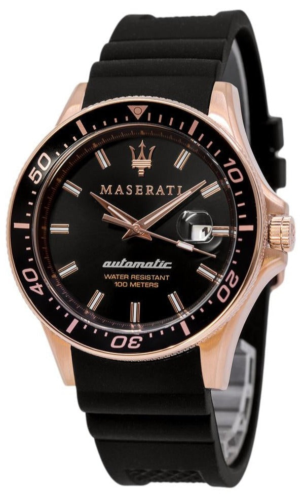  Shop Authentic Maserati SFIDA Automatic Black Dial Black Rubber Strap Watch For Men - R8821140001 - Luxxuri