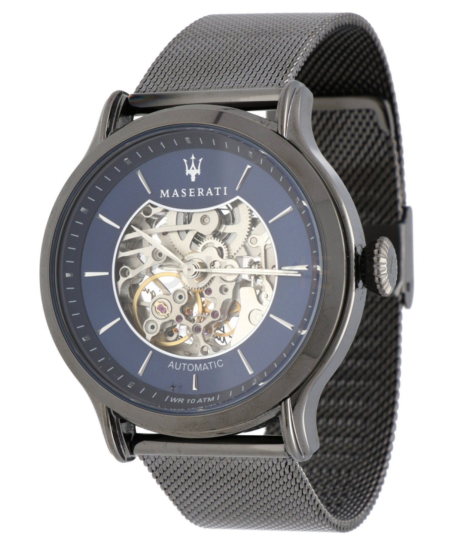 Maserati Epoca Automatic Skeleton Blue Dial Mesh Bracelet Watch For Men - R8823118002