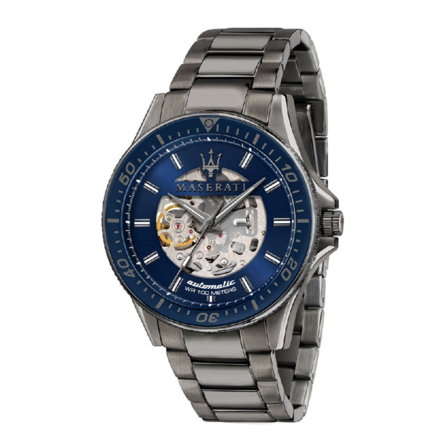  Shop Authentic Maserati SFIDA Automatic Blue Dial Silver Steel Strap Watch For Men - R8823140001 - Luxxuri
