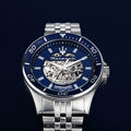  Shop Authentic Maserati SFIDA Automatic Skeleton Blue Dial Silver Steel Strap Watch For Men - R882314001 - Luxxuri