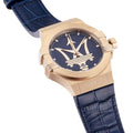  Shop Authentic Maserati Potenza 42mm Rose Gold & Blue Dial Blue Leather Strap Watch For Men - R8851108027 - Luxxuri