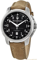  Shop Authentic Maserati Successo Black Dial Beige Leather Strap Watch For Men - R8851121004 - Luxxuri