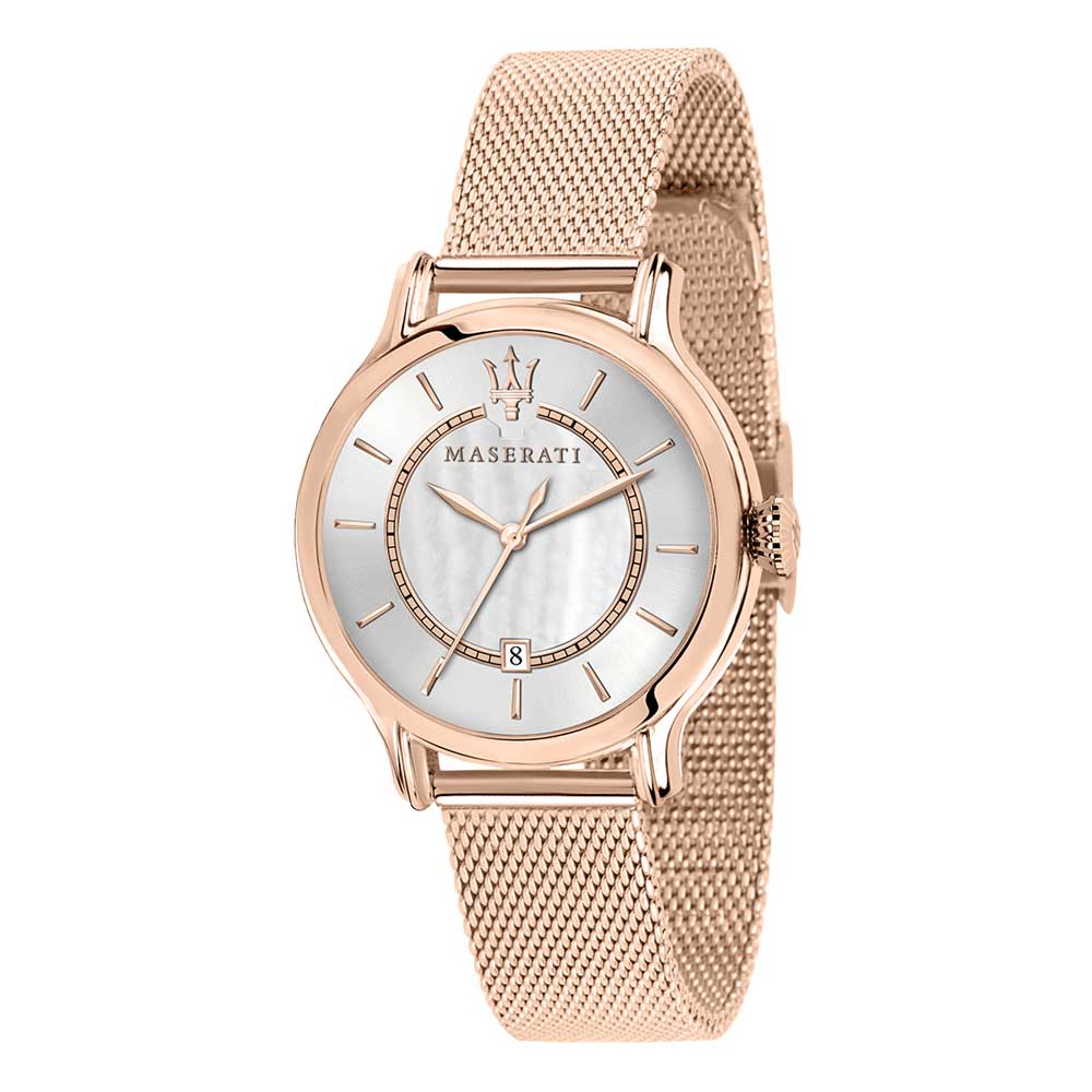  Shop Authentic Maserati Epoca Mother of Pearl Dial Rose Gold Mesh Strap Watch For Women - R8853118506 - Luxxuri