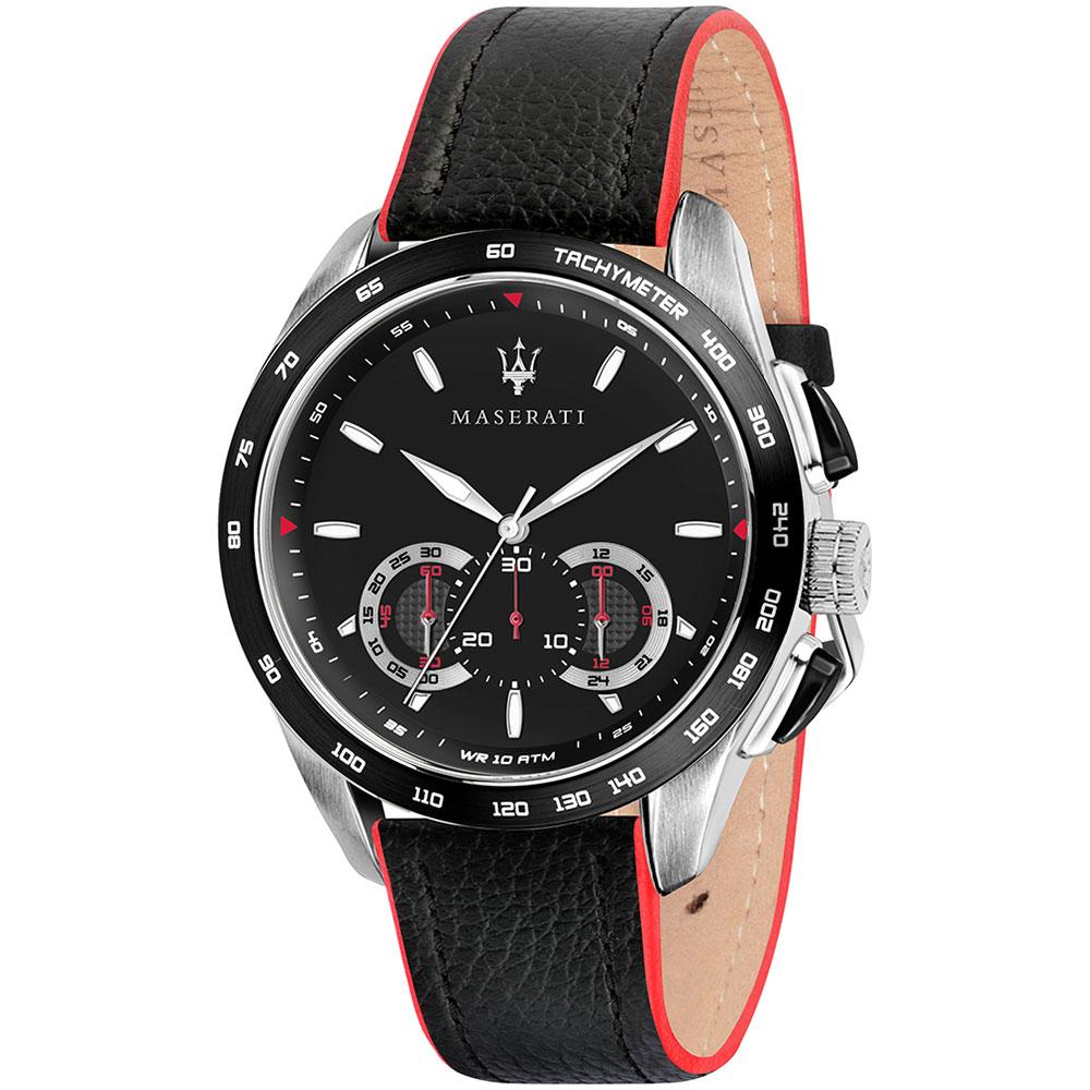  Shop Authentic Maserati Traguardo Black Dial Black Leather Strap Watch For Men - R8871612028 - Luxxuri